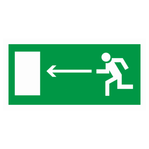 Знак безопасности светоотражающий E-04 «Направление к эвакуационному выходу налево»