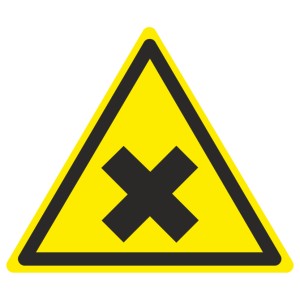 Знак безопасности W-18 «Осторожно. Вредные для здоровья аллергические (раздражающие вещества)»