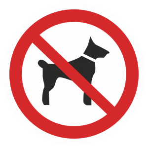 Знак безопасности светоотражающий P-14 «Запрещается вход (проход) с животными»